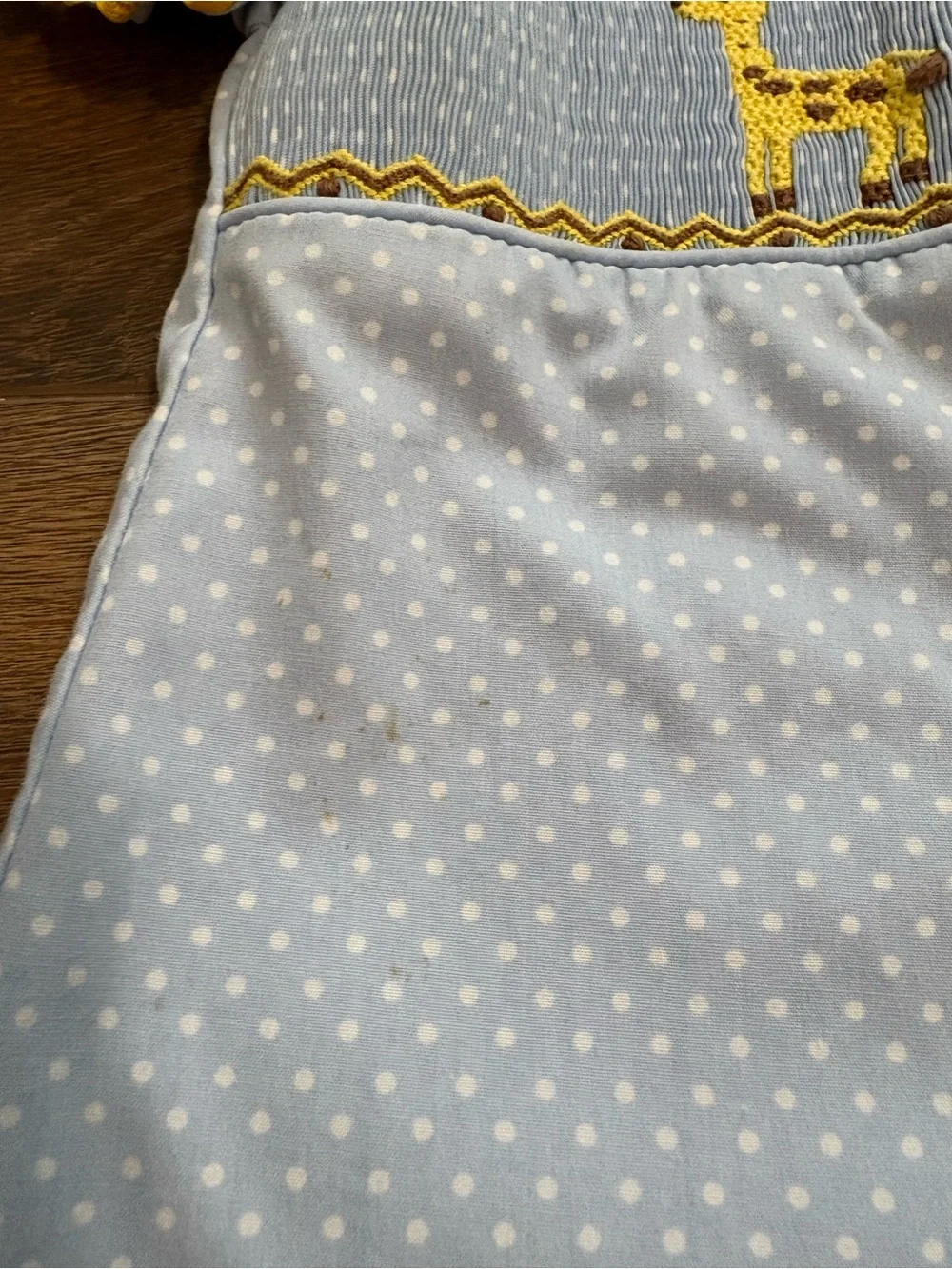 Posh Pickle 12M Baby Girl Smocked Giraffe 2pc Set Blue Polka Dot